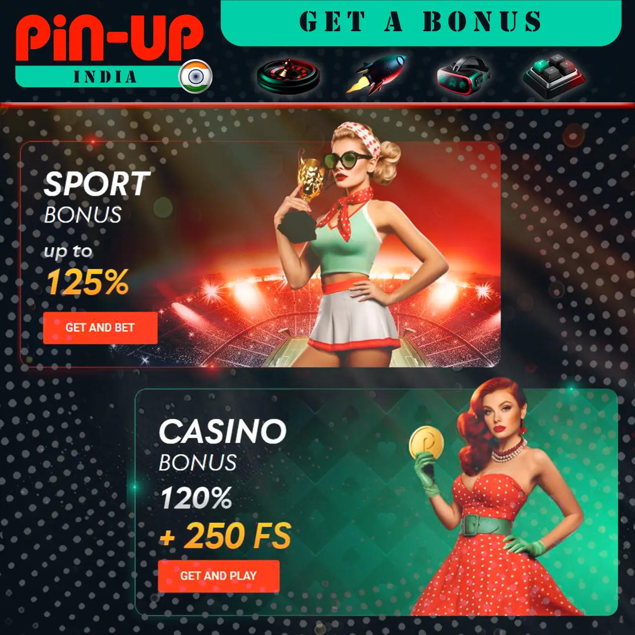 Get great welcome bonuses from Pin-Up