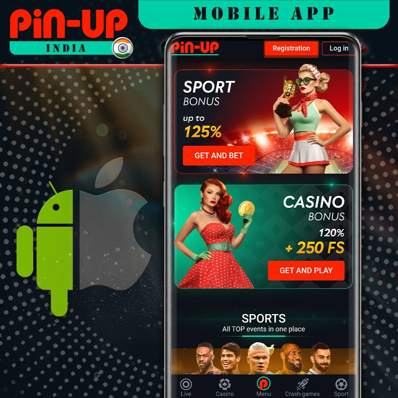 Download and install the Pin-Up mobile app